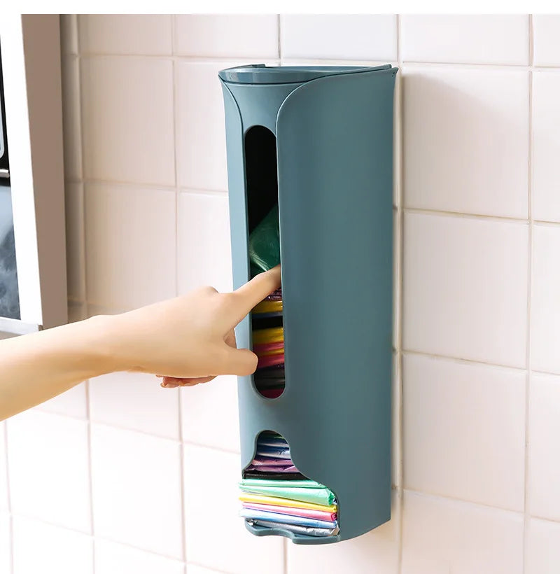 Wall-Mounted Trash Bag Organizer in Various Colors