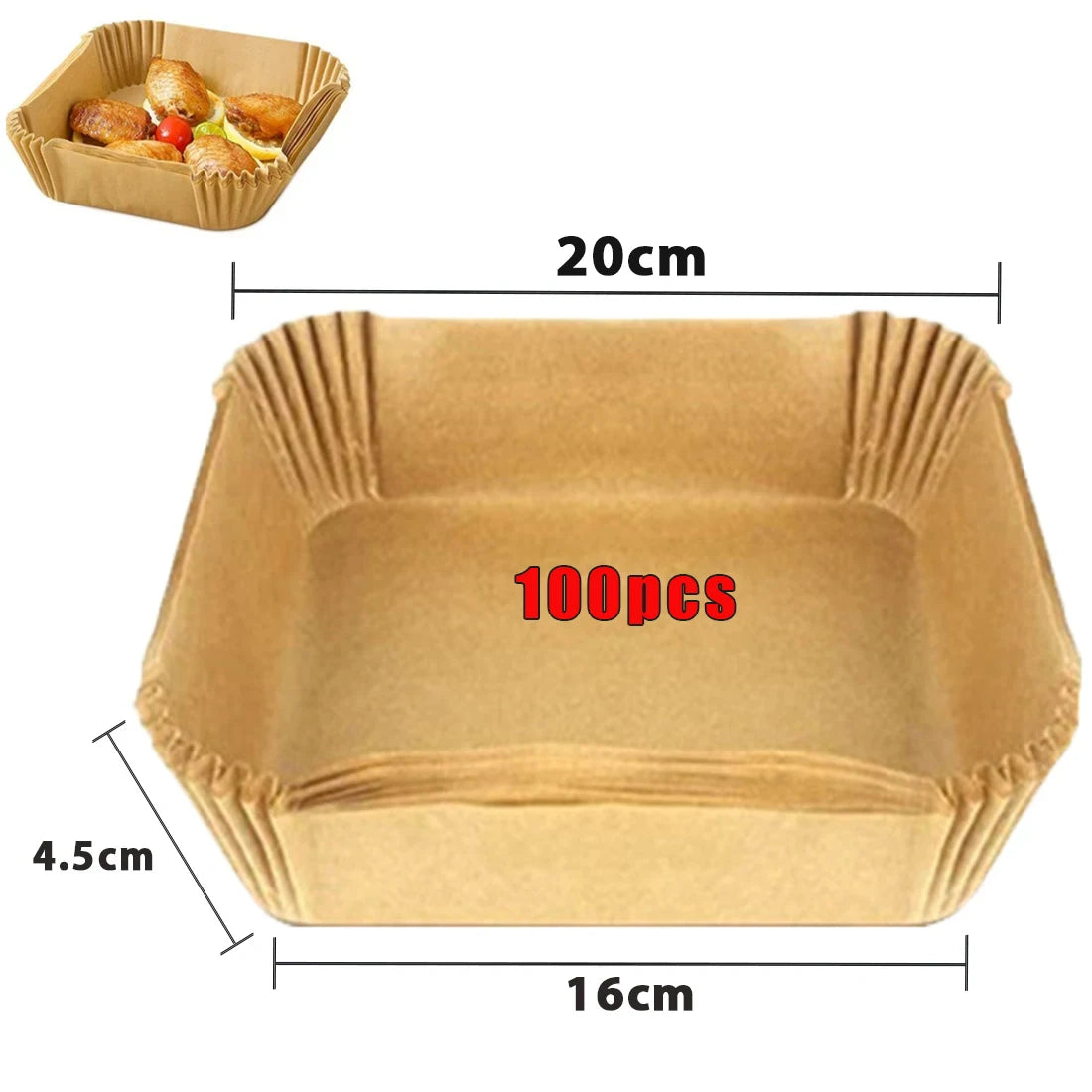 Eco-Friendly Disposable Air Fryer Liners - Pack of 50 or 100