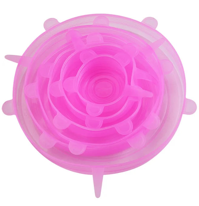 Versatile 6-Piece Food Grade Silicone Lids for Kitchen Storage