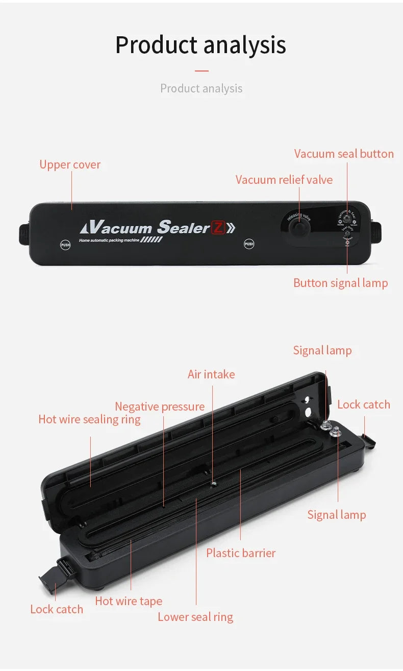 Efficient Black Vacuum Sealer for Food Preservation