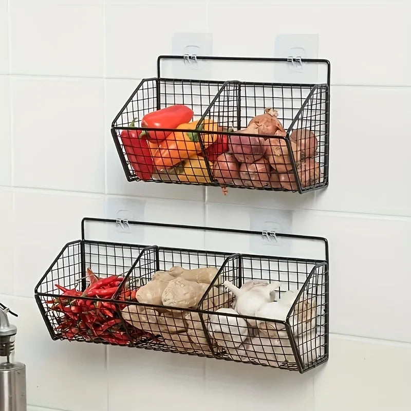 Stylish Wall-Mounted Kitchen Organizer with Multiple Grids