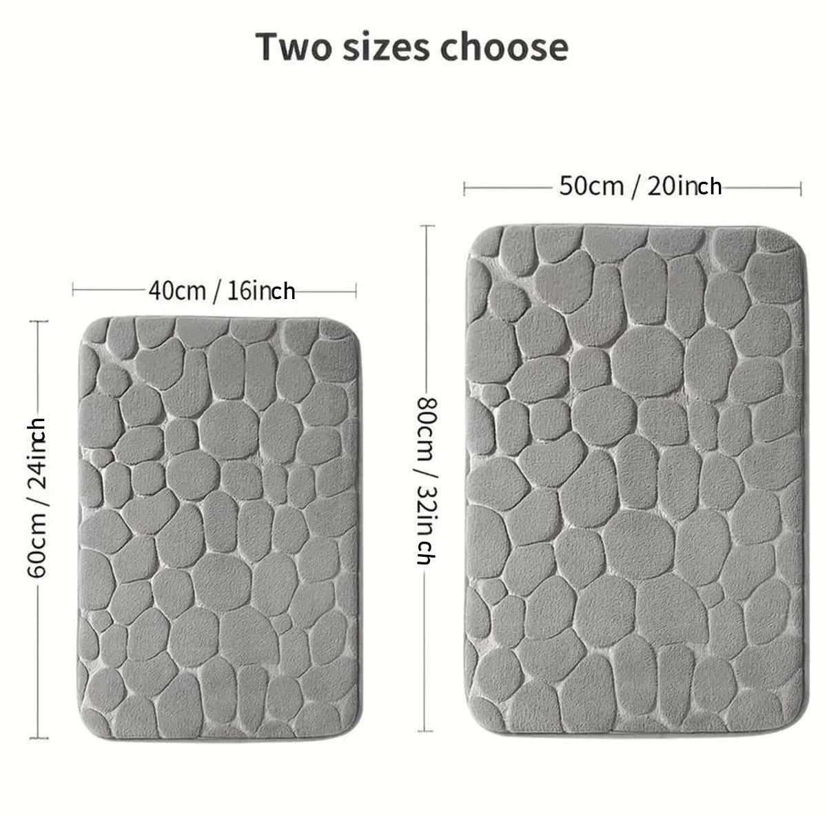 Stylish Cobblestone Bath Mat - Non-Slip and Absorbent