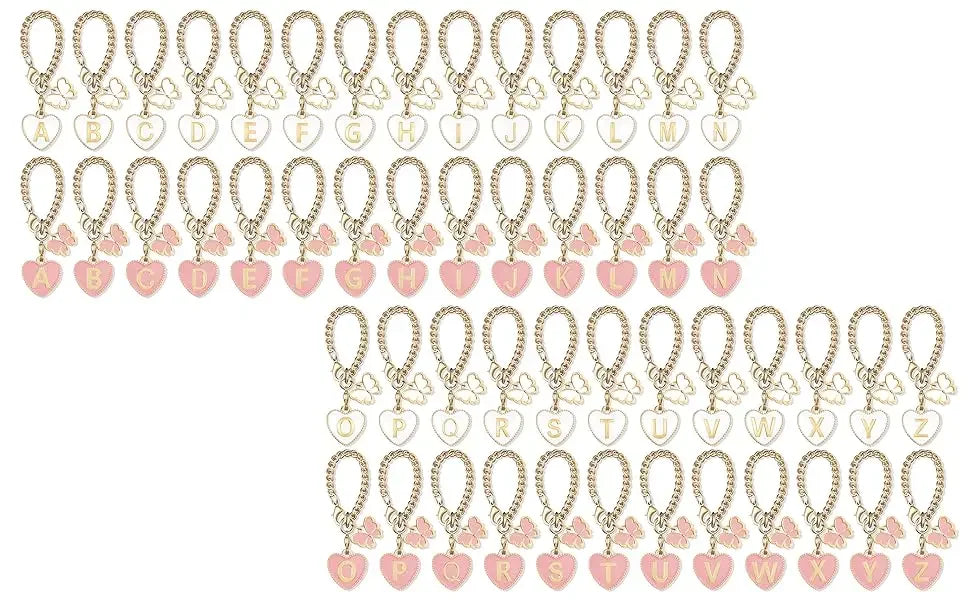 Charming Pink Straw Toppers and Letter Charms Set for Tumblers