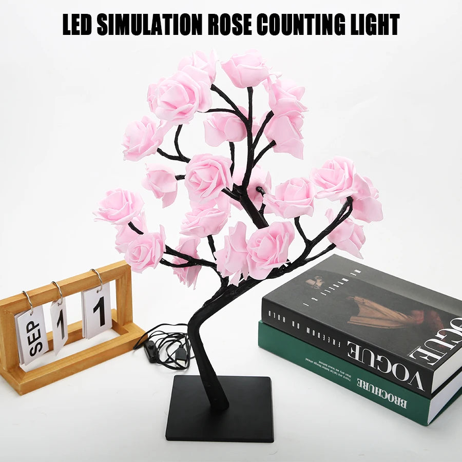USB Rose Tree Lamp - Color Changing Night Light