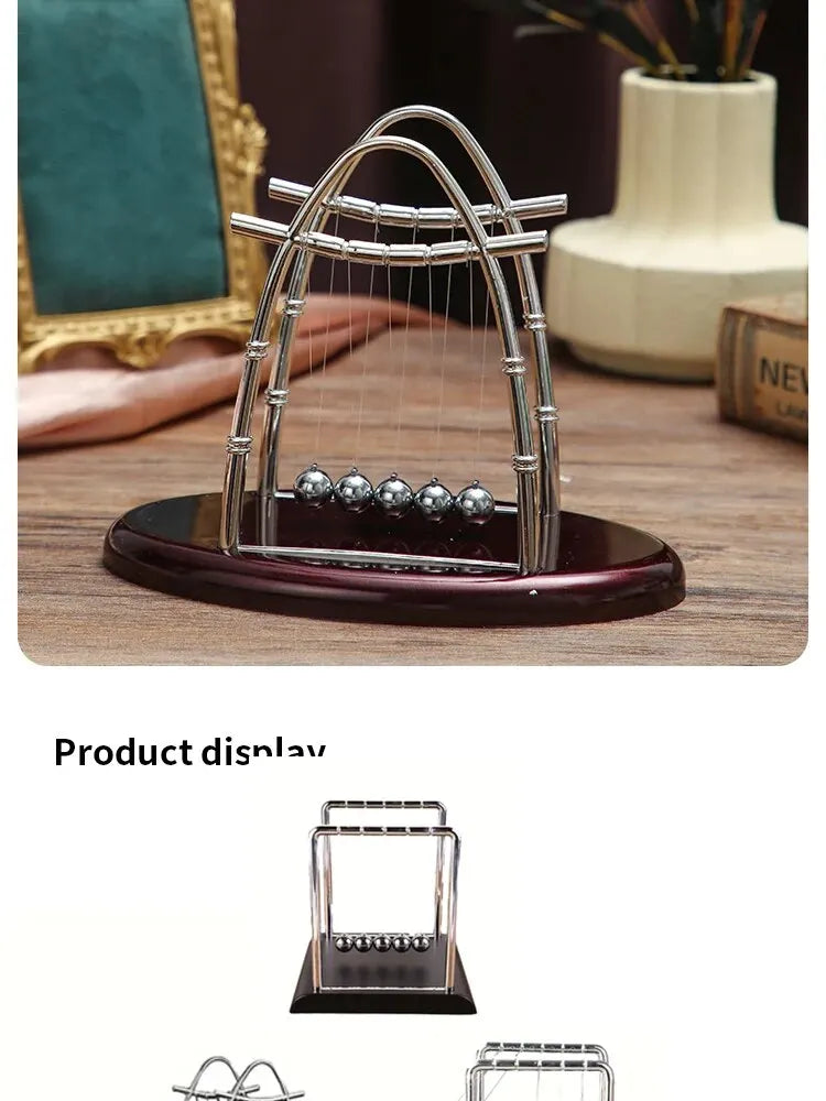 Classic Newton's Cradle Physics Toy for Stress Relief