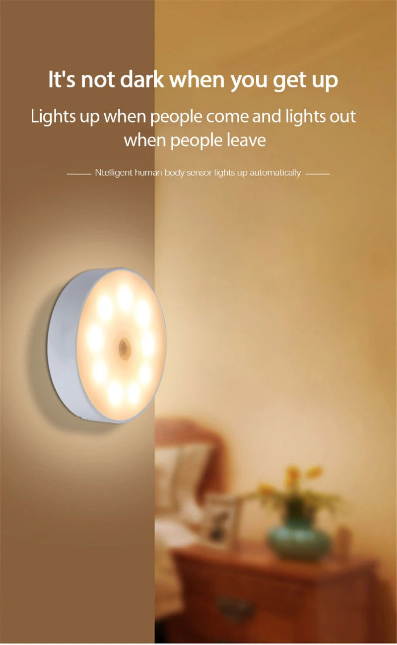 Smart LED Nightlight with Human Motion Sensor and USB Charging