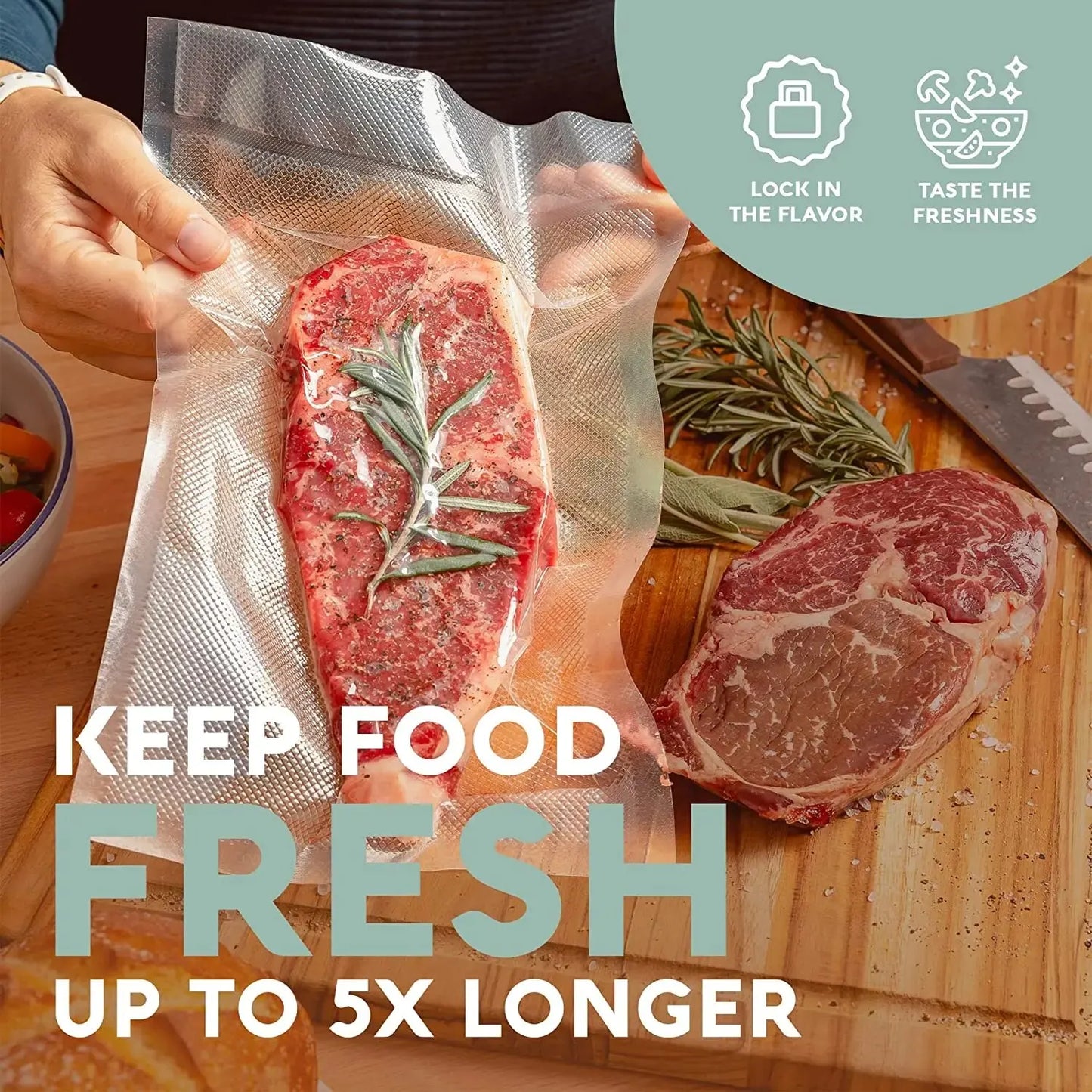 BPA-Free Reusable Vacuum Sealer Bags - 50 Pack