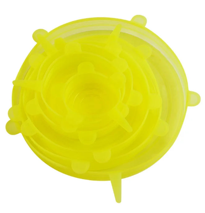 Versatile 6-Piece Food Grade Silicone Lids for Kitchen Storage