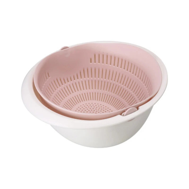 Versatile Double Layer Draining Basket for Fruits and Vegetables