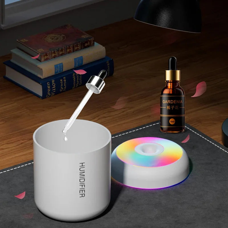 Compact USB Mini Aromatherapy Humidifier with LED Lights
