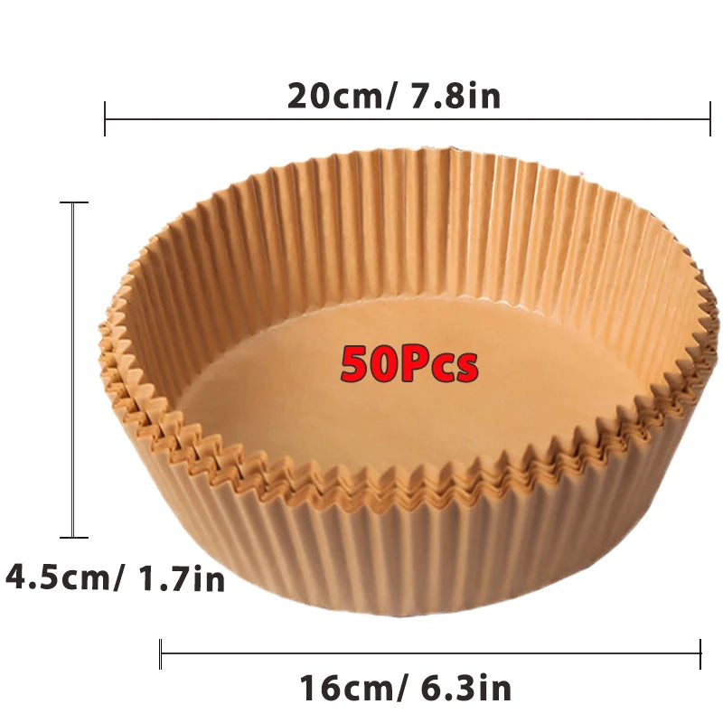 Eco-Friendly Disposable Air Fryer Liners - Pack of 50 or 100