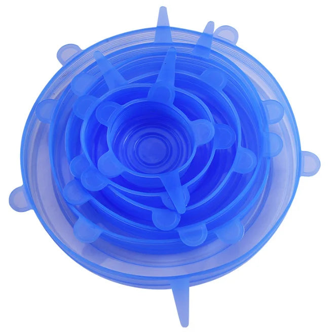 Versatile 6-Piece Food Grade Silicone Lids for Kitchen Storage