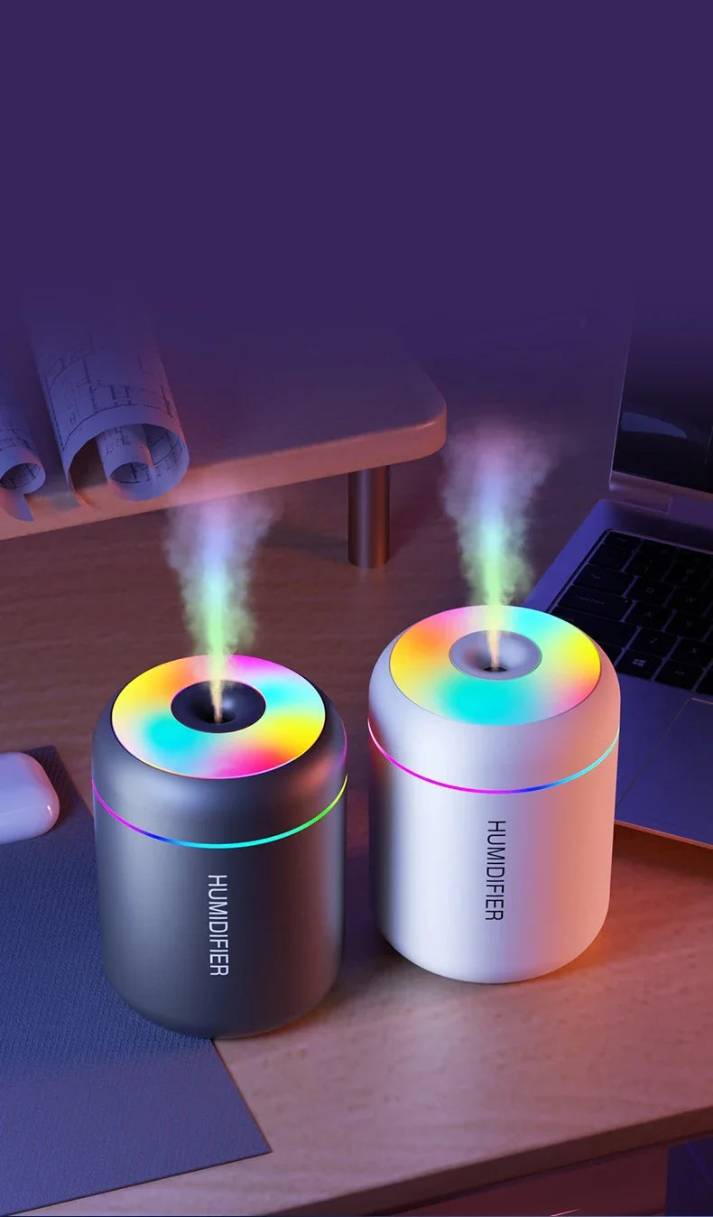 Compact USB Mini Aromatherapy Humidifier with LED Lights
