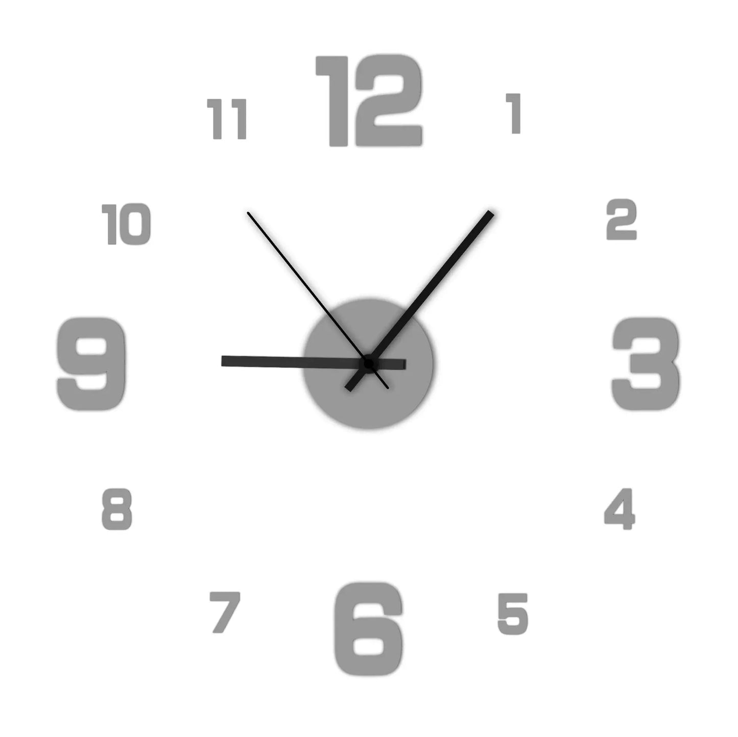 Elegant Frameless DIY Wall Clock for Home and Office