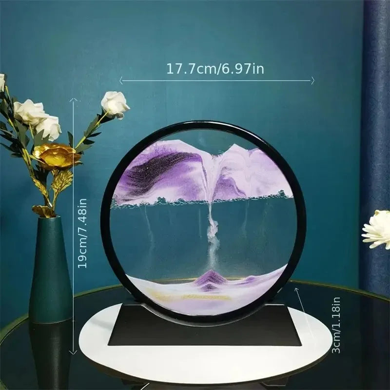 Elegant 3D Sand Art Hourglass with Vibrant Colors