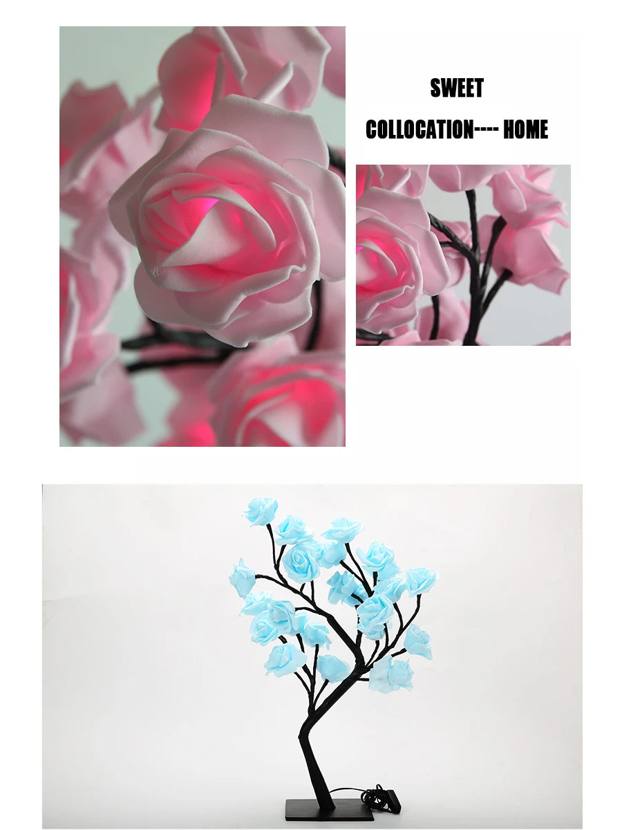 USB Rose Tree Lamp - Color Changing Night Light
