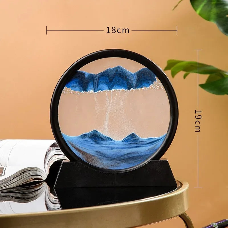 Elegant 3D Sand Art Hourglass with Vibrant Colors