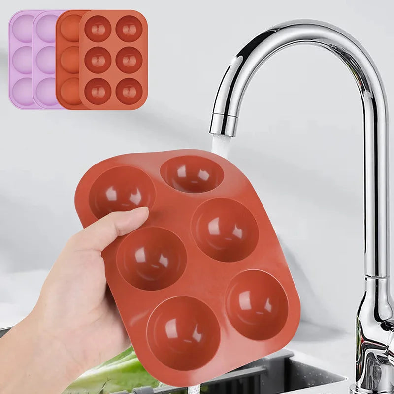 Versatile 6-Cavity Silicone Half Sphere Molds for Baking and Treats