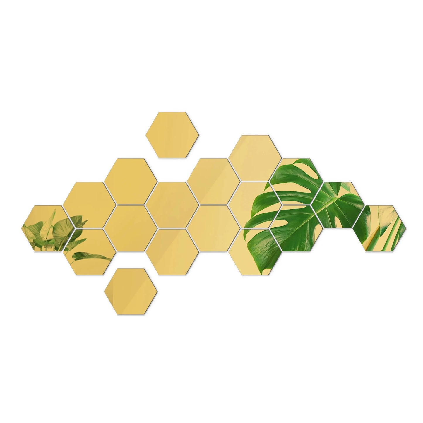 Geometric Hexagonal Mirror Set for Home Decoration