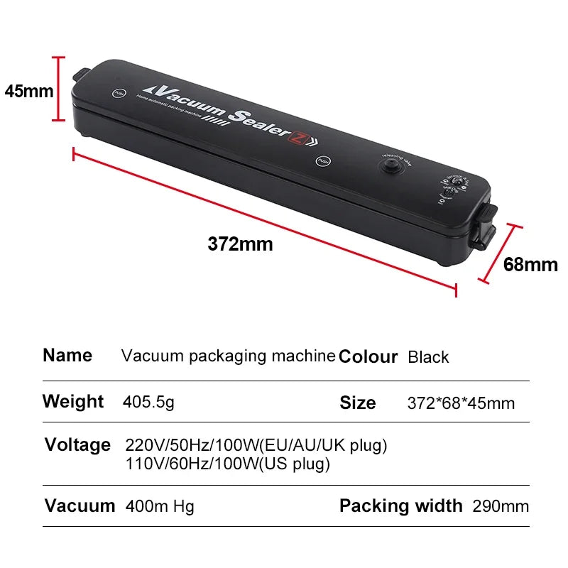 Efficient Black Vacuum Sealer for Food Preservation
