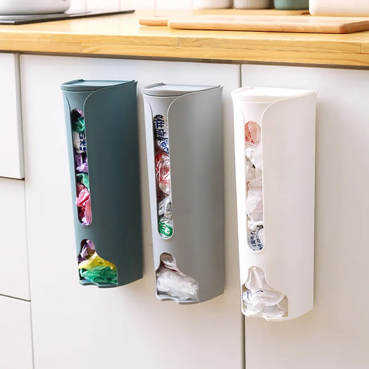 Wall-Mounted Trash Bag Organizer in Various Colors