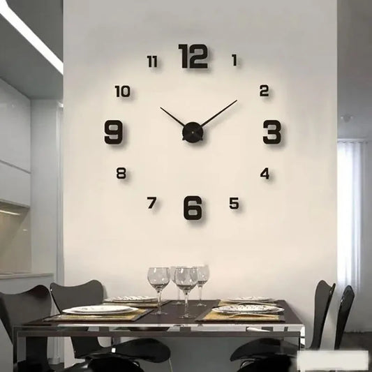 Elegant Frameless DIY Wall Clock for Home and Office