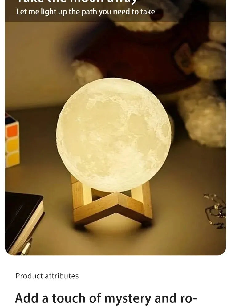 Enchanting LED Moon Lamp for Relaxation and Decor