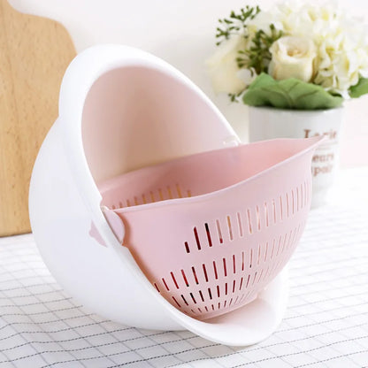 Versatile Double Layer Draining Basket for Fruits and Vegetables