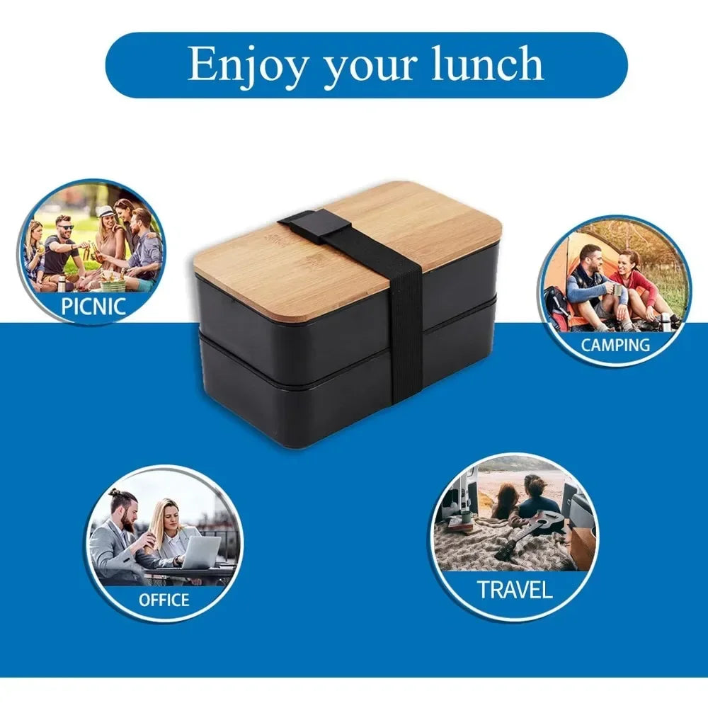 Large Capacity Stackable Bento Lunch Box with Insulated Bag