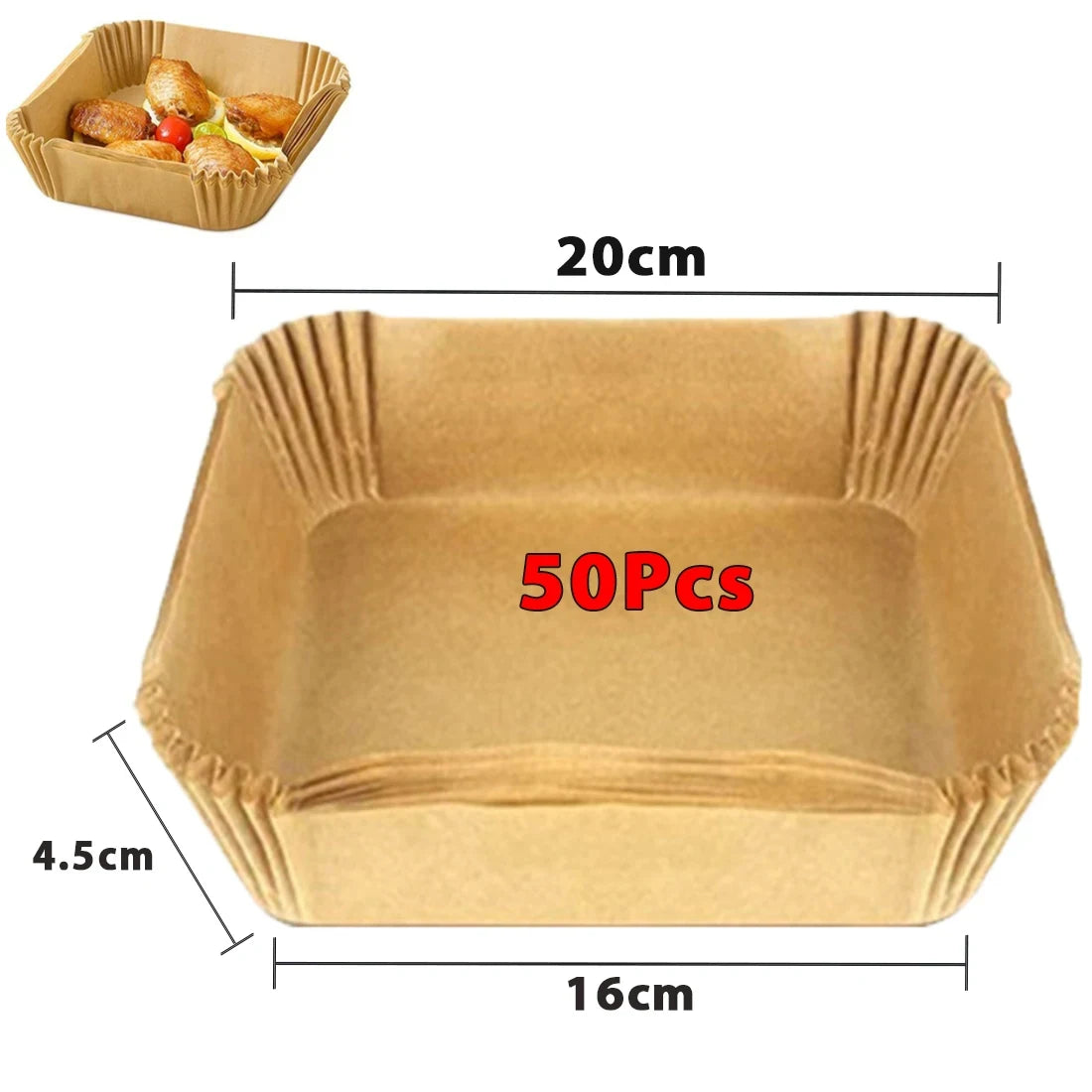 Eco-Friendly Disposable Air Fryer Liners - Pack of 50 or 100