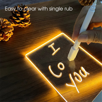 USB LED Message Board Night Light with Erasable Pen