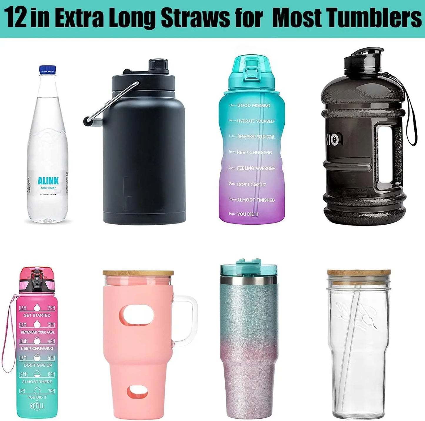 Reusable 12-Inch Straws for Stanley 40oz Tumblers - 6 Pack