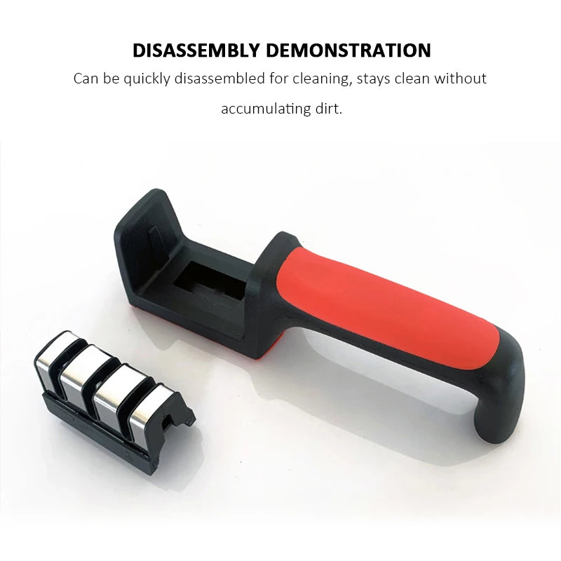 Ergonomic 3-Stage Knife Sharpener for Kitchen Use