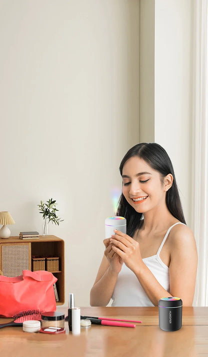 Compact USB Mini Aromatherapy Humidifier with LED Lights