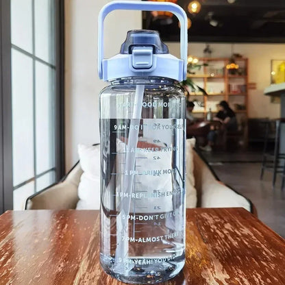 Motivational 2L Water Bottle with Straw - Stylish Hydration