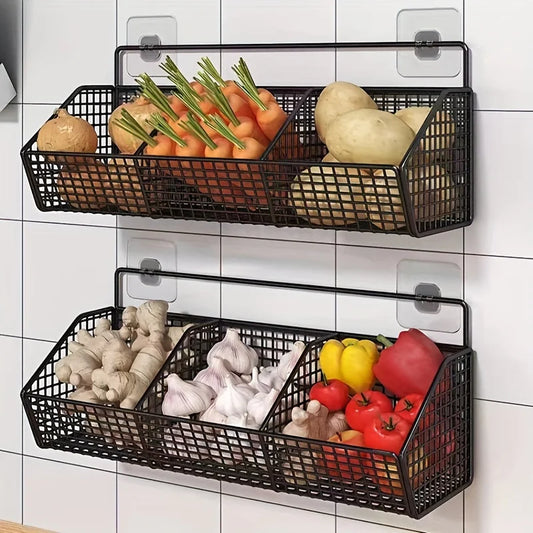 Stylish Wall-Mounted Kitchen Organizer with Multiple Grids