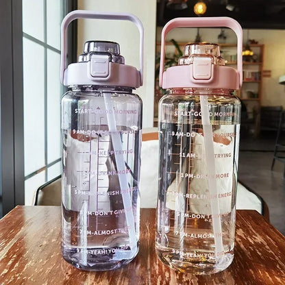 Motivational 2L Water Bottle with Straw - Stylish Hydration