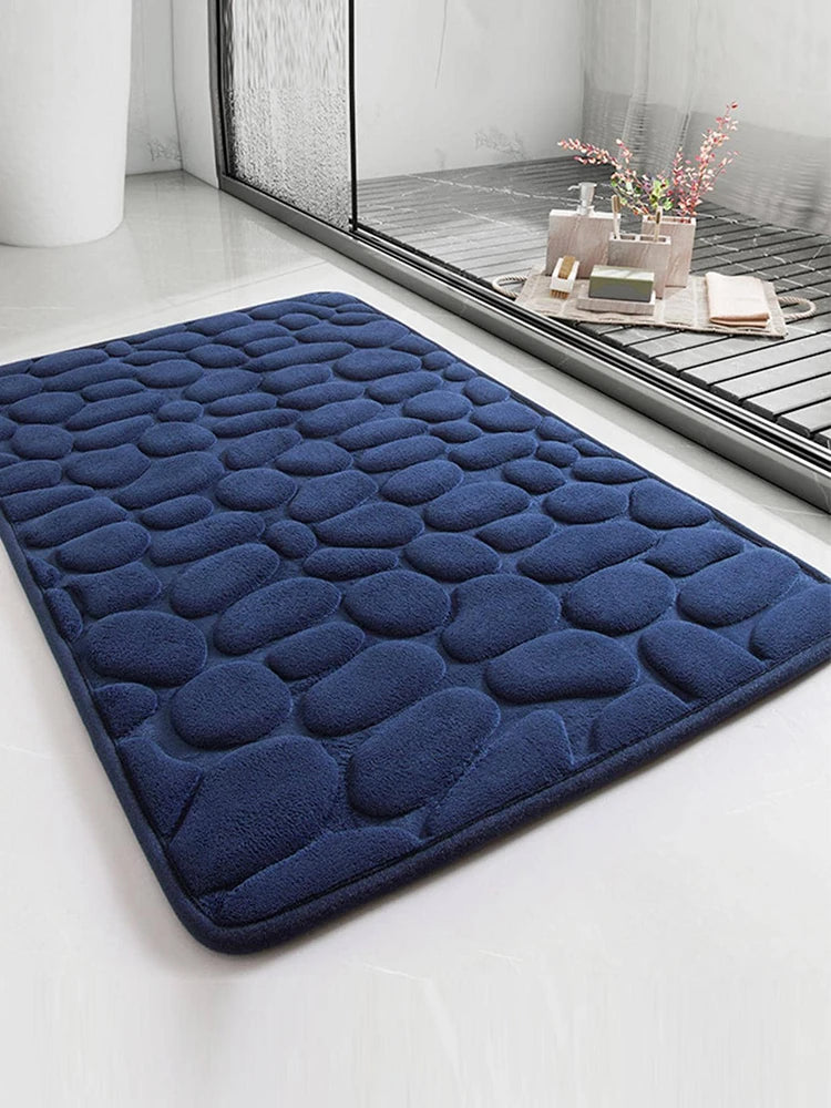 Stylish Cobblestone Bath Mat - Non-Slip and Absorbent