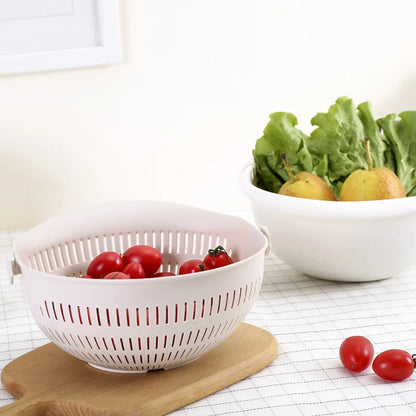 Versatile Double Layer Draining Basket for Fruits and Vegetables