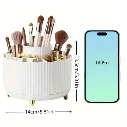 360-Degree Rotating Makeup Organizer with Five Compartments