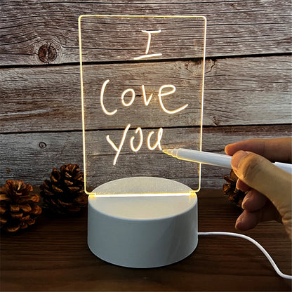 USB LED Message Board Night Light with Erasable Pen