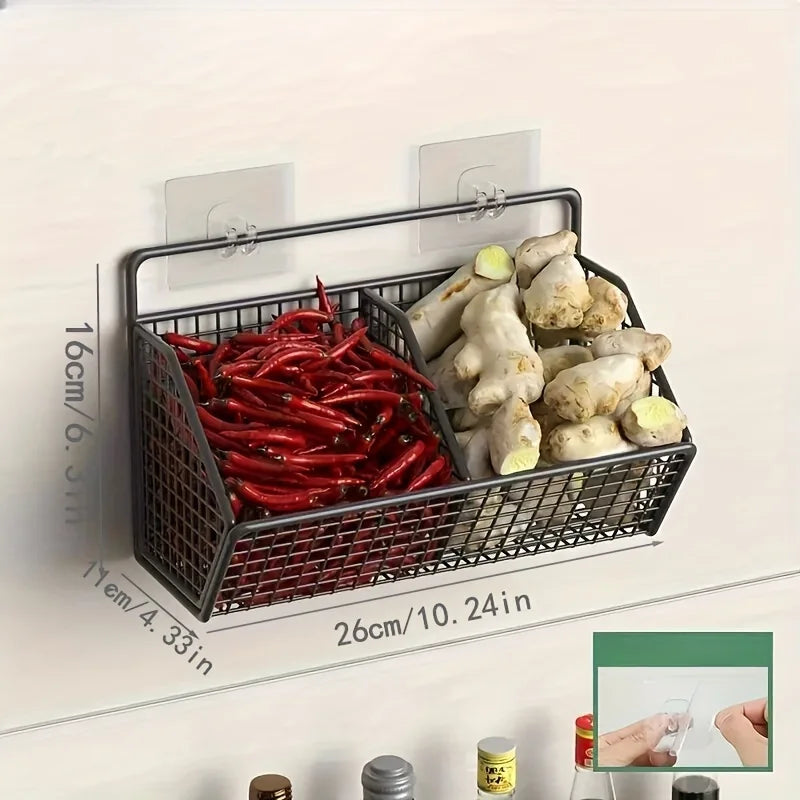 Stylish Wall-Mounted Kitchen Organizer with Multiple Grids