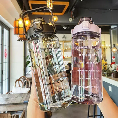 Motivational 2L Water Bottle with Straw - Stylish Hydration