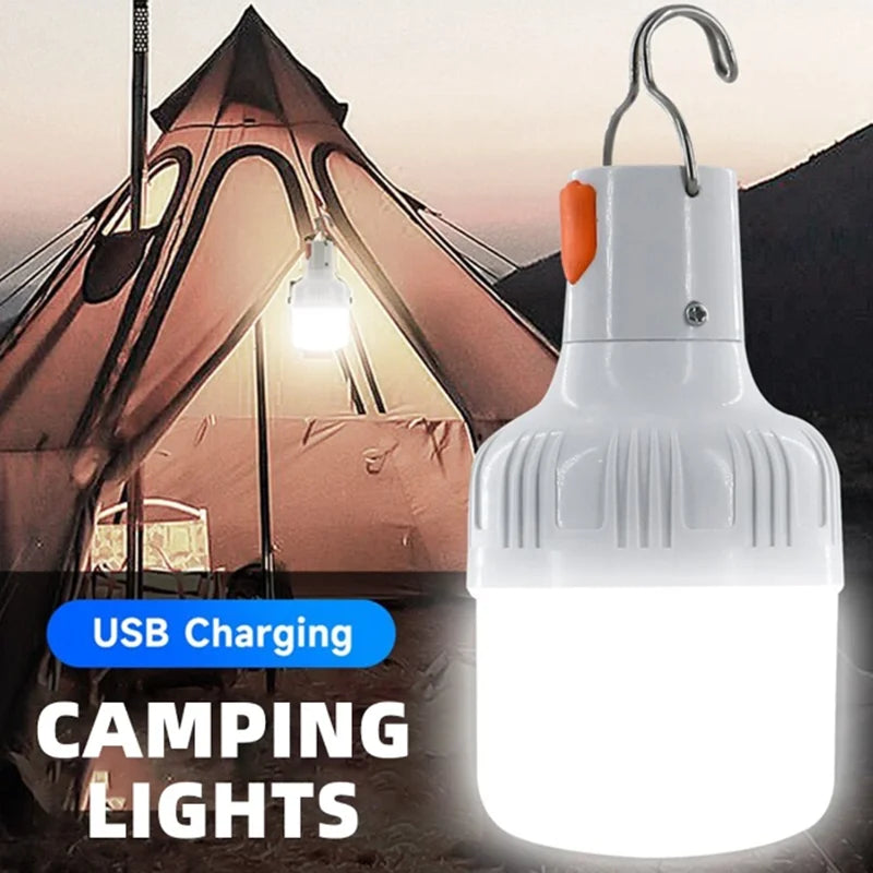 Portable USB Rechargeable LED Lantern for Camping and Outdoor Use