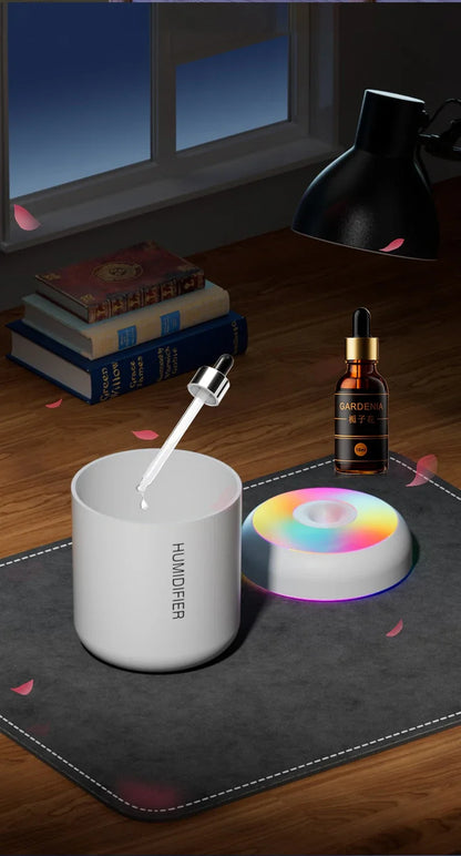 Compact USB Mini Aromatherapy Humidifier with LED Lights