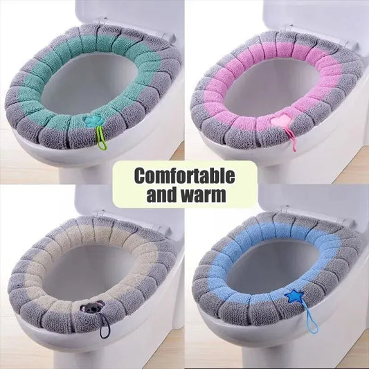 Cozy Knitted Toilet Seat Cover - Versatile and Washable