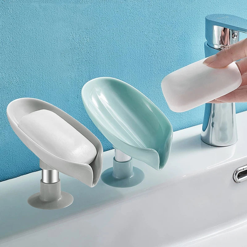 Stylish Leaf-Shaped Soap Holder Set - 2 Pcs