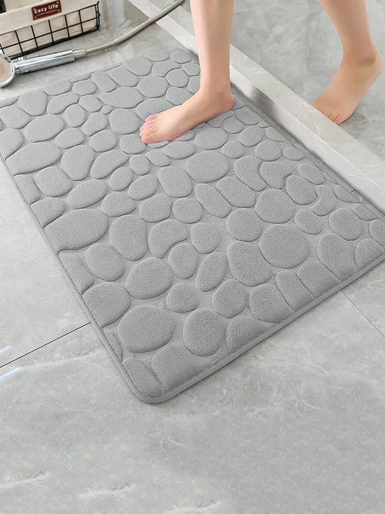 Stylish Cobblestone Bath Mat - Non-Slip and Absorbent