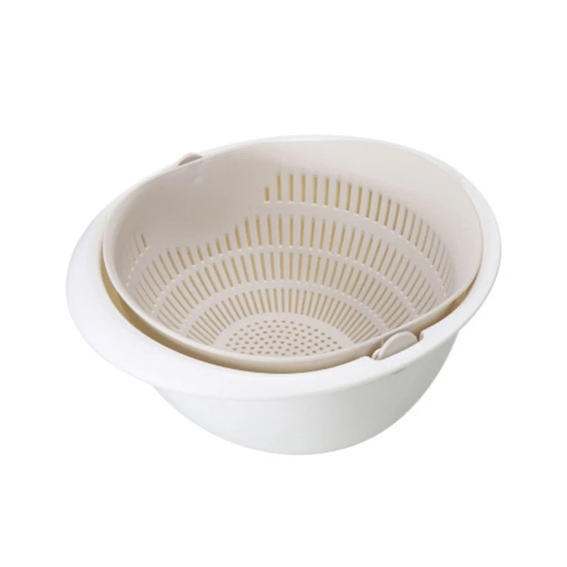 Versatile Double Layer Draining Basket for Fruits and Vegetables