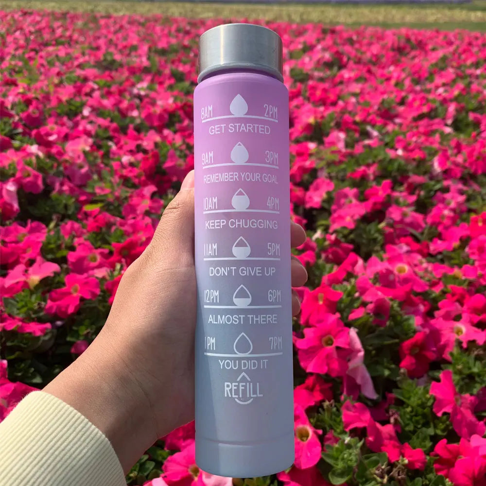 Motivational Hydro Flask with Time Markers